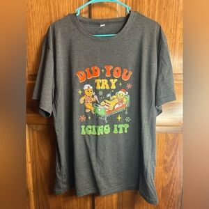 Christmas Nursing Gingerbead man Have you tried icing it Tshirt size 2XL